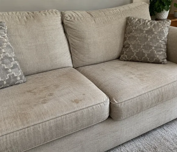 Upholstery before professional cleaning